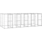 vidaXL Outdoor-Hundezwinger Verzinkter Stahl 12,1 m2