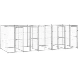 vidaXL Outdoor-Hundezwinger Verzinkter Stahl 12,1 m2