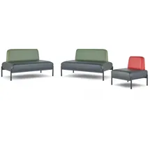 JV Möbel Sessel Art Deco Kunstleder 72 x 72 x 138 cm Schwarz/Grün/Rot