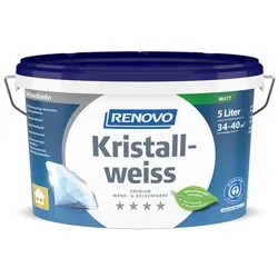 RENOVO Wand- und Deckenfarbe »Kristallweiss«, matt, 5l