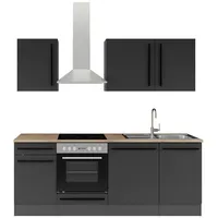 BASIC by Balculina Küchenzeile Jazz 220 cm schwarz