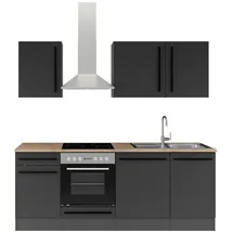 BASIC by Balculina Küchenzeile Jazz 220 cm schwarz
