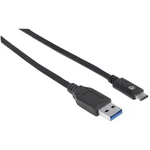 Manhattan USB 3.1 Gen1) USB-A Stecker, USB-C® Stecker 1.00 m Schwarz