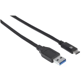 Manhattan USB 3.1 Gen1) USB-A Stecker, USB-C® Stecker 1.00 m Schwarz