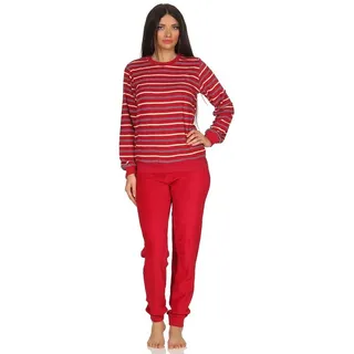 RELAX by Normann Frottee Pyjama gestreift Rot 40/42