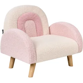 Beliani Kindersessel Regenbogen Ombo Bouclé 0 x 0 cm Holz rosa