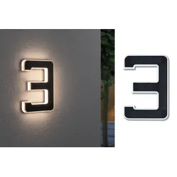 Outdoor Solar Hausnummer 3 IP44 3.000K 0,2W Akku wechselbar