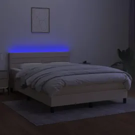 vidaXL Boxspringbett 140 x 200 cm Creme