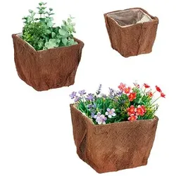 relaxdays Pflanzkübel-Set Holz braun
