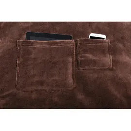 ZOLLNER Kuscheldecke,, Dunkelbraun, Textil, 170x200 cm, Oeko-Tex® Standard 100, Wohntextilien, Decken, Kuscheldecken