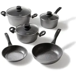 STONELINE® Kochgeschirr-Set 8-teilig mit Deckeln, beschichtete Töpfe & Pfannen Induktion geeignet