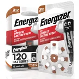 120 Hörgerätebatterien Energizer Größe 312 Braun mit PowerSeal Technologie - 15 Packungen mit 8 Batterien