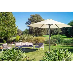 Kingsleeve Sonnenschirm Ø300cm UV Schutz 80+ Aluminium Kurbel Beige