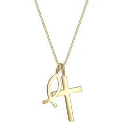 Elli Panzerkette Kreuz Fisch Symbol Religion 925er Silber 45 Damen 