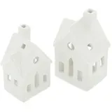 Frank Flechtwaren Teelichthalter Winterhaus, im 2er Set, Windlicht. Deko. Geschenk zum Einzug, Stilvolles Design, als Geschenk, Deko