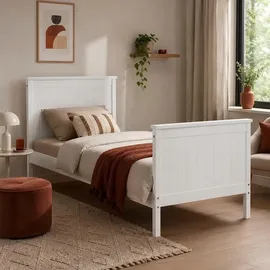 Homestyle4u Einzelbett 90x200cm weiß