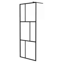 vidaXL vidaXL, Duschwand für Begehbare Duschen mit Hartglas Schwarz 80x195 cm,
