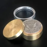 ZQION Duvivier Münzbox (halber Dollar) – Drei in einer Box Zaubertricks erscheinen/verschwindende Münze Gimmick Close Up Magic Illusion Requisiten Magier Box
