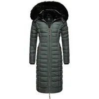 Navahoo Damen Wintermantel Warmer Steppmantel lang mit Kapuze Umay Stormy Blue Gr. XL - XL