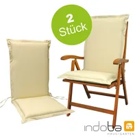 Indoba indoba® 2 x Sitzauflage Hochlehner Premium extra dick - Beige