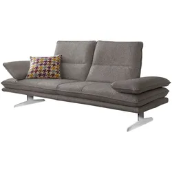 2,5-Sitzer W.SCHILLIG "broadway", grau (grau s22), B:236cm H:94cm T:96cm, Flachgewebe S22 (100% Polyester), Sofas, Sitztiefenverstellung, Kopfteil- & Seitenteilverstellung, Breite 236cm