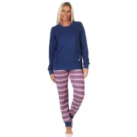 Normann Frottee Schlafanzug Bündchen - 82656 in navy |