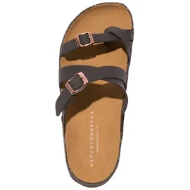 Asportuguesas Capri P018331 Damen Pantoletten, Pantoletten Kunstleder - Schwarz - 39