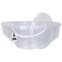 FixedByU 10x Kunststoffeimer mit Deckel, pp, rund, transparent 2
