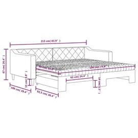 vidaXL Tagesbett 90 x 190 cm Dunkelgrau