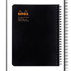 Rhodia 5x Notebook Doppelspirale A5+ 16x21cm 80Bl Dot-Lin. Schwarz 193439C