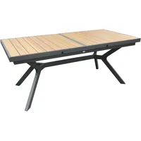 Oviala Rechteckiger ausziehbarer Gartentisch 187/250 cm in Aluminium und