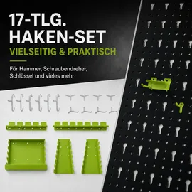 Trutzholm Lochwand Metall 120 x 60 cm grün 17 tlg. Set