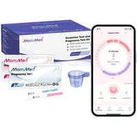 MOMMED 80 Ovulationstest und 25 Schwangerschaftstest(HCG25-LH80), HCG teststreifen, LH teststreifen mit 105 Urinbechern, Ovulation Tests, Hochgenauer Fruchtbarkeitstest für Frauen