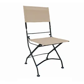gardenson Gartenstuhl-Set Triest 2er-Set 45 x 58 x 89 cm schwarz/beige klappbar