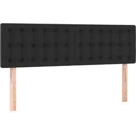 vidaXL Boxspringbett mit Matratze & LED Schwarz 140x200 cm Kunstleder