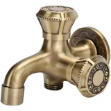 Wandmontierter Wasserhahn, Antikmessing-wasserhahn G/2, Einhebel-wasserhahn Für Warm- Und Kaltwasser Im Badezimmer, Geeignet Für Garten, Balkon, Waschküche Und Waschmaschine