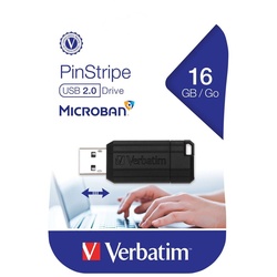 Verbatim USB-Disk Verbatim 16GB 2.0 Pin Stripe black USB-Stick