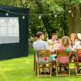 Relaxdays Seitenwand für Pavillon 4 Stück 2 x 3 m Grün