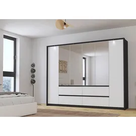 Rauch Drehtürenschrank Mainz mit Spiegel 275 x 212 x 58 cm Grau