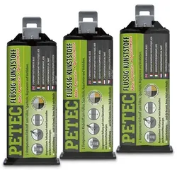Petec 3x 50 ml Flüssig-Kunststoff / Klebe-, Reparatur- + Spachtelmasse [Hersteller-Nr. 98355]