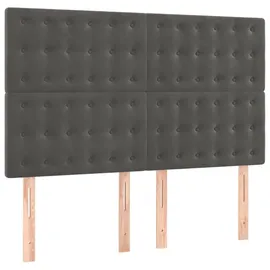 vidaXL Boxspringbett 140 x 200 cm Dunkelgrau