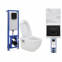 vidaXL Tiefspül-WC mit WC-Sitz Weiß