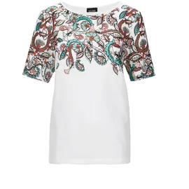 GOLDNER Kurzgröße: Elegantes Shirt mit Paisley-Design", in weiß / gemustert), | Gr.: 19,