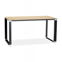 Gerader Schreibtisch XLINE aus Holz Metall | Designer Arbeitstisch mit robuster Struktur | Computertisch im Industriestil | Kadima Design