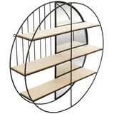 Atmosphera Créateur d'intérieur Wandregal mit Spiegel Zina Metall schwarz d56cm
