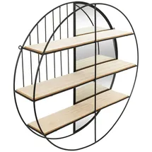 Atmosphera Créateur d'intérieur Wandregal mit Spiegel Zina Metall schwarz d56cm