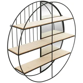 Atmosphera Créateur d'intérieur Wandregal mit Spiegel Zina Metall schwarz d56cm