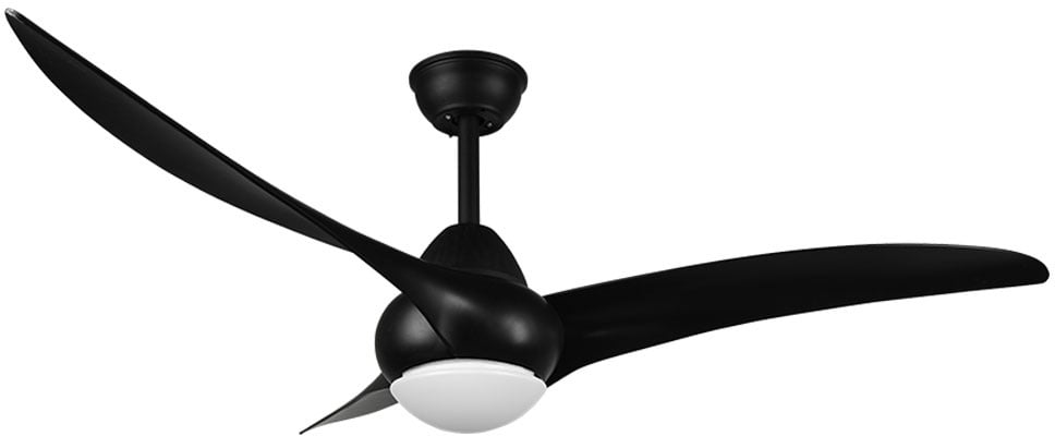 Deckenventilator schwarz mit Beleuchtung Deckenventilator mit Fernbedienung schwarz Ventilatorlampen Decke, Timer CCT, 1x LED 20W 2300Lm, DxH 115x47cm