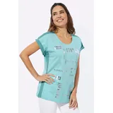 Classic Basics Kurzarmshirt CLASSIC BASICS "Kurzarm-Shirt", Damen, Gr. 56, grün (mint, salbei), 100% Baumwolle, gemustert, mehrfarbig, Rundhals, Shirts