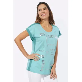 Classic Basics Kurzarmshirt CLASSIC BASICS "Kurzarm-Shirt", Damen, Gr. 56, grün (mint, salbei), 100% Baumwolle, gemustert, mehrfarbig, Rundhals, Shirts